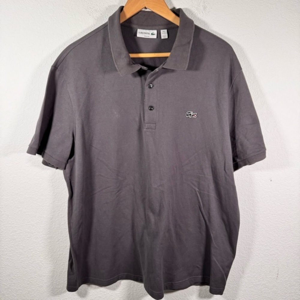 Lacoste Men's Polo Shirt Short‎ Sleeve Dark Gray Size 8 (3XL)